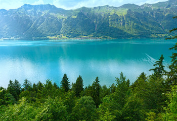 Naklejka na ściany i meble Lake Brienz summer view (Switzerland).