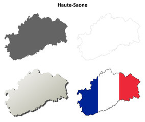Haute-Saone (Franche-Comte) outline map set