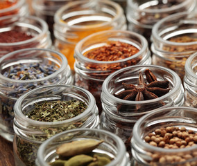 Jars with spices