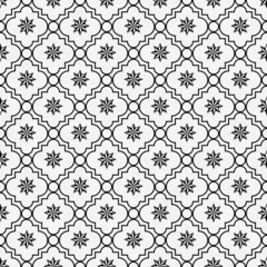 Black and White Eight Pointed Pinwheel Star Symbol Tile Pattern
