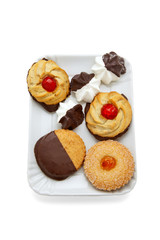 various Italian homemade cookies from the dough with almonds. ch