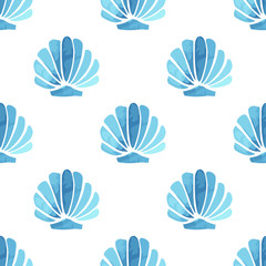 Seashell vector seamless summer pattern