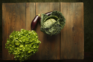 Fresh vegetables at a picnic table background