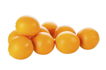 Fresh citrus fruits on a white background