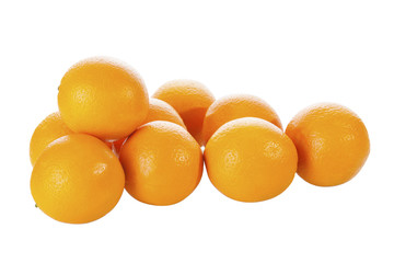 Fresh citrus fruits on a white background