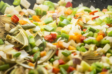 Cooking sliced vegetables