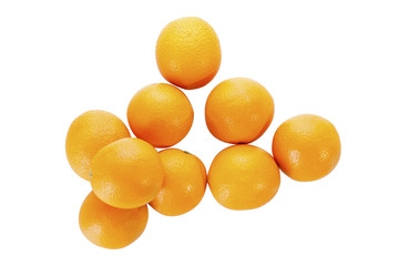 Fresh citrus fruits on a white background