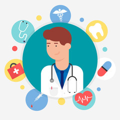 Doctor, vector illustration flat style
