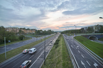 Highway road in the city