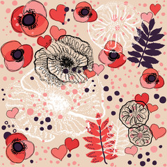 Romantic red seamless pattern Vector illustration eps10