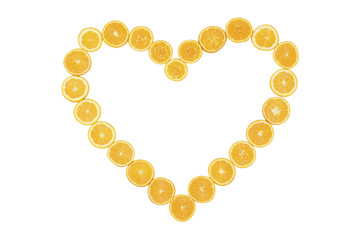 Citrus fruits forming a heart