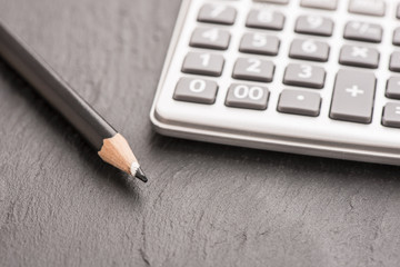 Close up of calculator in office