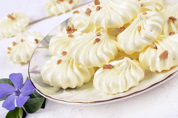 French meringue cookies with decoration