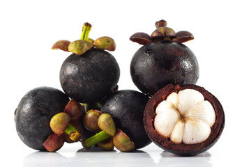 mangosteen on white background