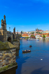 Fototapeta na wymiar Charles Bridge (Karluv Most), Prague Castle. Czech Republic 