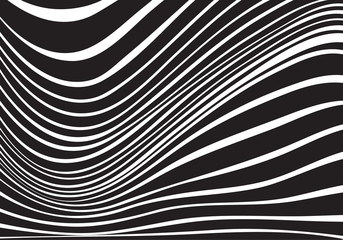 Naklejka premium black and white mobious wave stripe optical design