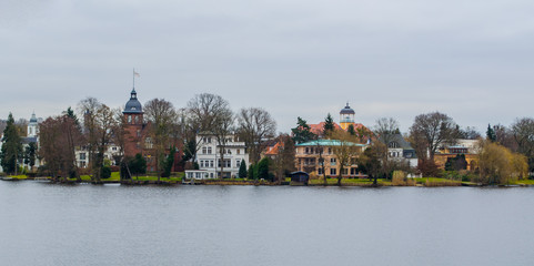 view of villas situated on the shore of heiliger see in potsdam