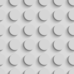 Seamless Circle Pattern. Vector Soft Background. Regular White