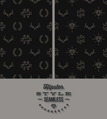 Two black hipster style seamless background
