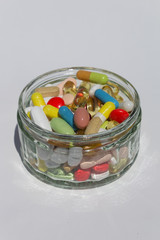 pills / capsules / medicine - close up - medical background