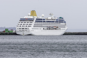 cruise ship on a mooring