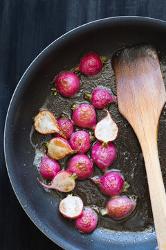 Roasted Radishes In A Pan