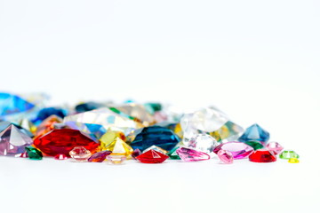 bright gems isolated on white background