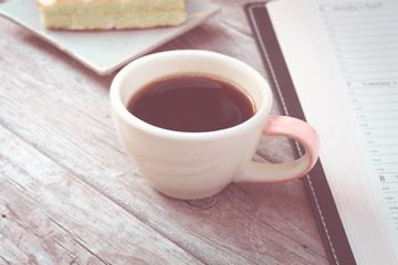 coffee cup on table : vintage style
