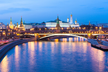 Fototapeta na wymiar Dusk view of the Moscow Kremlin, Russia.