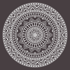 Ethnic round ornament. Pattern of ancient America.