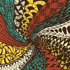 Abstract doodle background. Zentagle. Spiral.