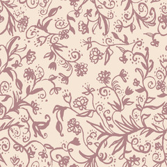 Seamless floral watercolor pattern. 