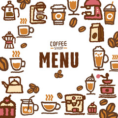 Menu for cafe and coffee shop, vector illustration