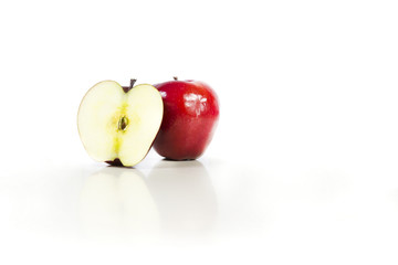 Red apple in a white background