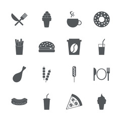 Flat modern design with shadow fast food