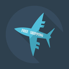 Flat modern design with shadow icons aircraft delivery