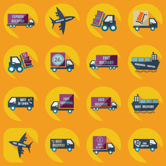 Fototapeta na wymiar assembly icons of transport delivery set collection