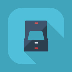 Flat modern design with shadow vector icons: filing cabinet
