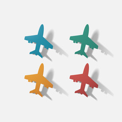 Paper clipped sticker: aircraft airliner