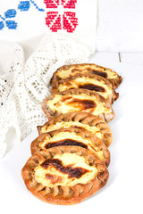 Traditional Karelian pies with potatoes
