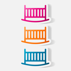 Paper clipped sticker: cot