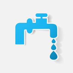 Paper clipped sticker: faucet