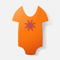 Paper clipped sticker: baby bodysuit