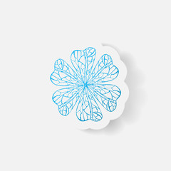 Realistic paper sticker: flowers.