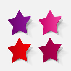 Paper clipped sticker: pentagonal star