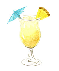 Watercolor creamy cocktail