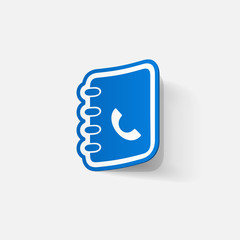 Paper clipped sticker: telephone directory