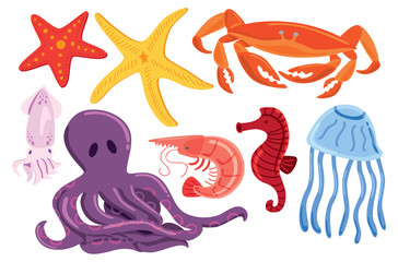 set of sea animal