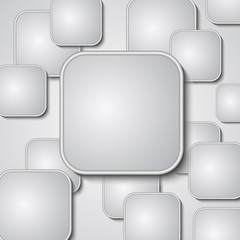 Paper square banner with drop shadows on white background