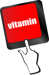 vitamin word on computer keyboard pc key vector